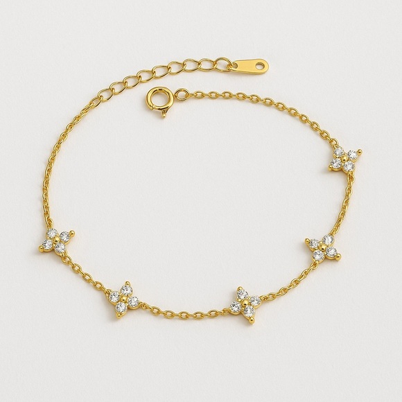 Anthropologie Gold and diamond Star Bracelet - Picture 1 of 3